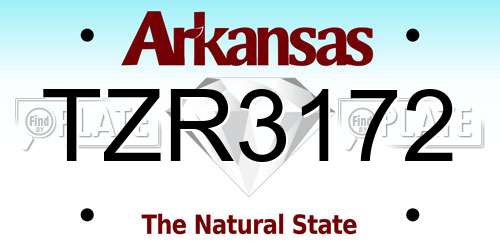 TZR3172 Arkansas License Plate