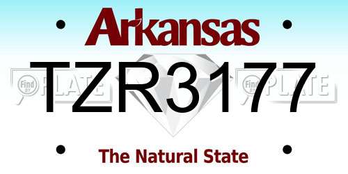 TZR3177 Arkansas License Plate