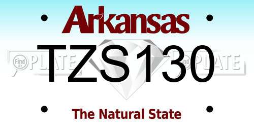 TZS130 Arkansas License Plate