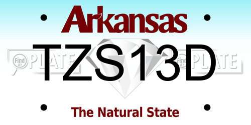 TZS13D Arkansas License Plate