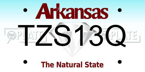 TZS13Q Arkansas License Plate