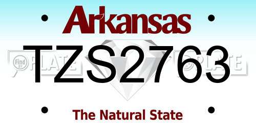 TZS2763 Arkansas License Plate
