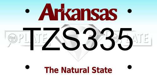 TZS335 Arkansas License Plate