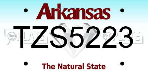 TZS5223 Arkansas License Plate