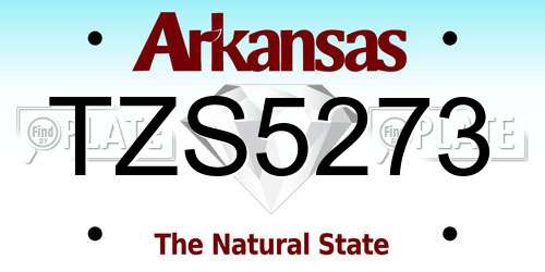 TZS5273 Arkansas License Plate