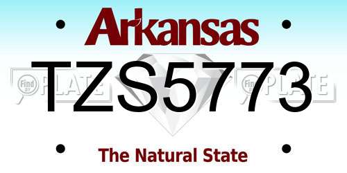 TZS5773 Arkansas License Plate