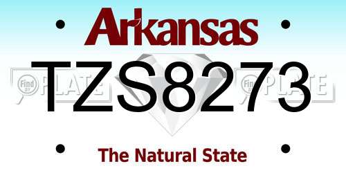 TZS8273 Arkansas License Plate