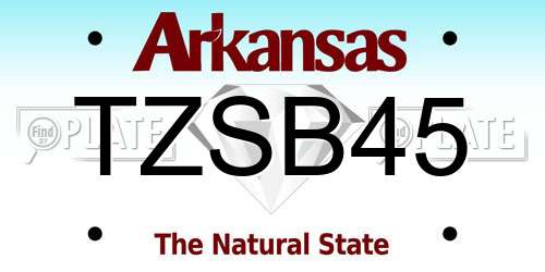 TZSB45 Arkansas License Plate