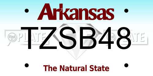 TZSB48 Arkansas License Plate