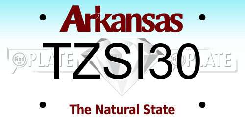 TZSI30 Arkansas License Plate