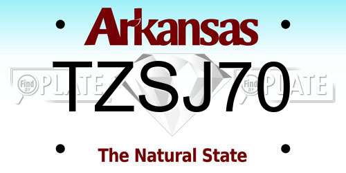 TZSJ70 Arkansas License Plate