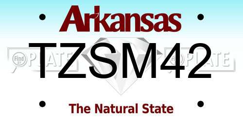 TZSM42 Arkansas License Plate