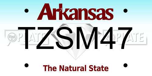 TZSM47 Arkansas License Plate