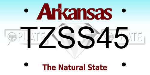 TZSS45 Arkansas License Plate