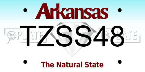 TZSS48 Arkansas License Plate