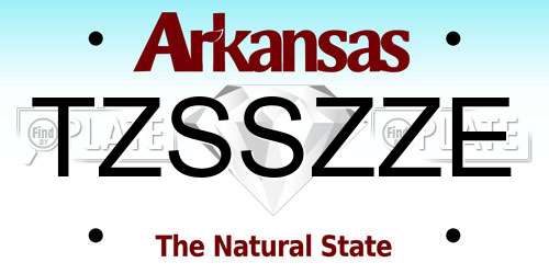 TZSSZZE Arkansas License Plate