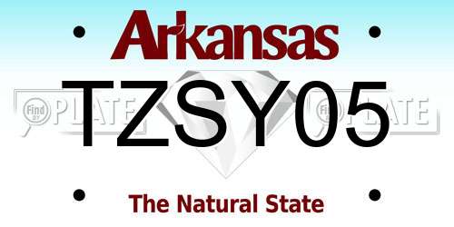 TZSY05 Arkansas License Plate