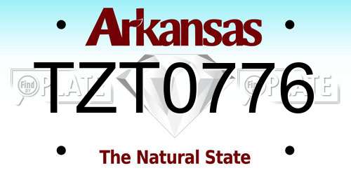 TZT0776 Arkansas License Plate