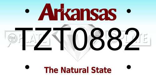 TZT0882 Arkansas License Plate