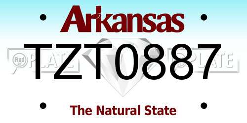 TZT0887 Arkansas License Plate