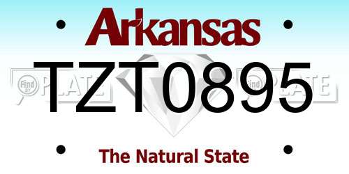 TZT0895 Arkansas License Plate