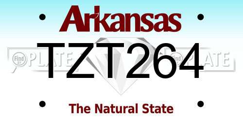 TZT264 Arkansas License Plate