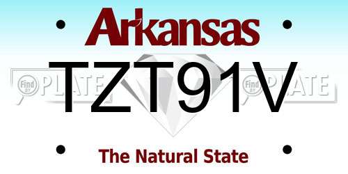 TZT91V Arkansas License Plate