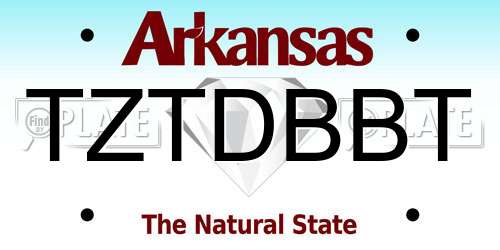 TZTDBBT Arkansas License Plate