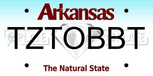 TZTOBBT Arkansas License Plate