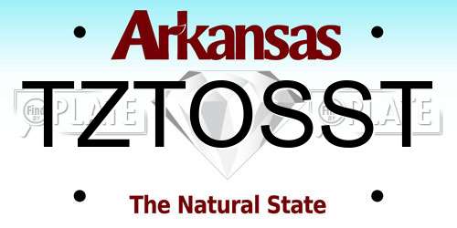 TZTOSST Arkansas License Plate