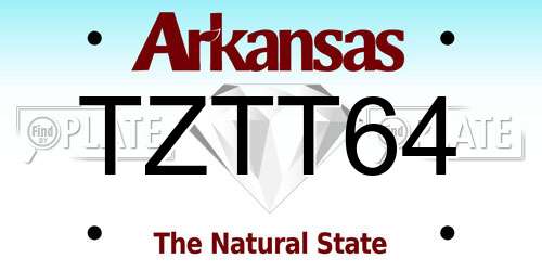 TZTT64 Arkansas License Plate