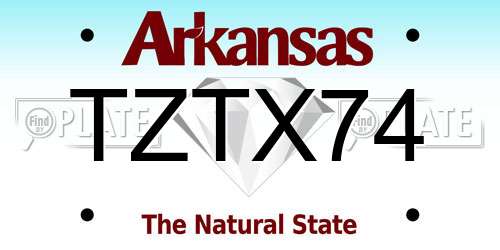 TZTX74 Arkansas License Plate