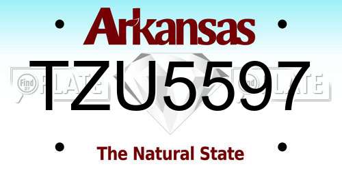TZU5597 Arkansas License Plate