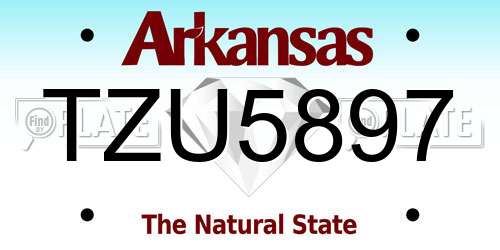 TZU5897 Arkansas License Plate