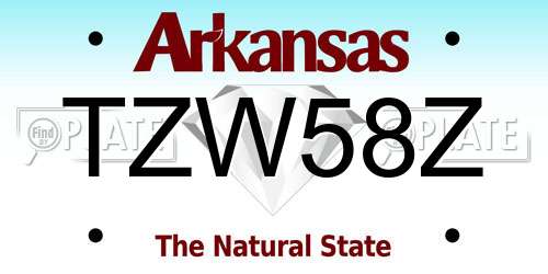 TZW58Z Arkansas License Plate