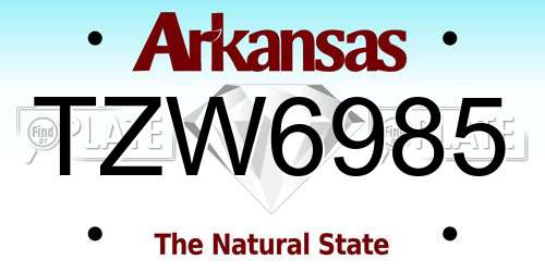 TZW6985 Arkansas License Plate