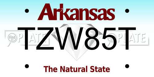TZW85T Arkansas License Plate