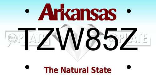TZW85Z Arkansas License Plate
