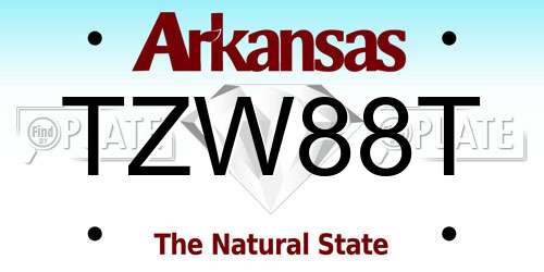 TZW88T Arkansas License Plate
