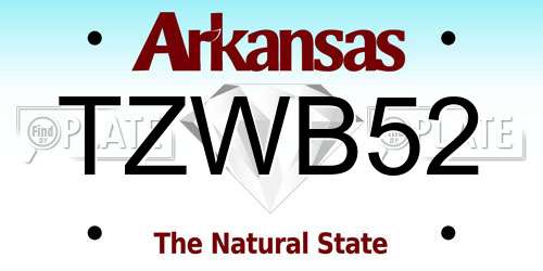 TZWB52 Arkansas License Plate