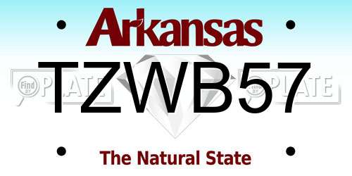 TZWB57 Arkansas License Plate