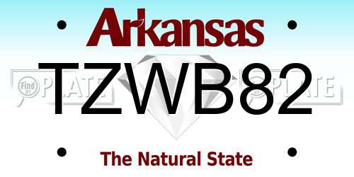 TZWB82 Arkansas License Plate