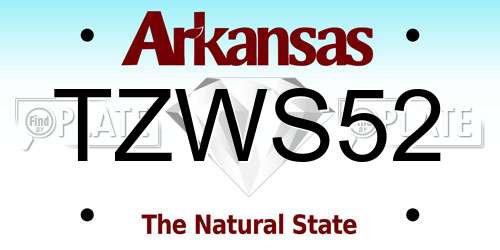 TZWS52 Arkansas License Plate