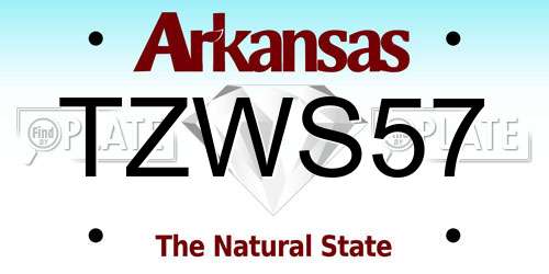 TZWS57 Arkansas License Plate
