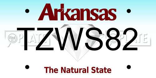 TZWS82 Arkansas License Plate