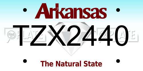 TZX2440 Arkansas License Plate