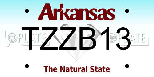 TZZB13 Arkansas License Plate
