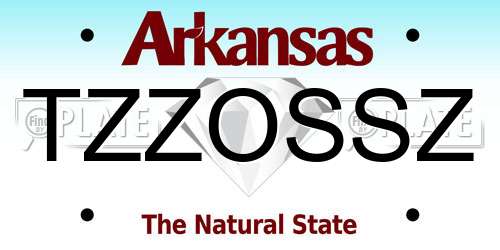TZZOSSZ Arkansas License Plate