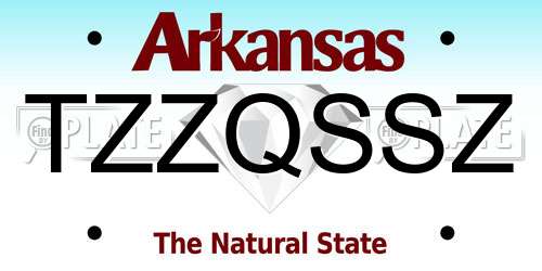TZZQSSZ Arkansas License Plate