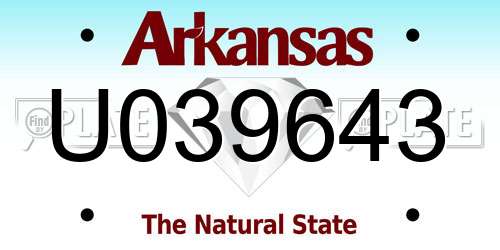 U039643 Arkansas License Plate